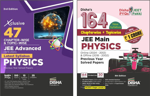47 Xclusive JEE Advanced Physics  & 164 JEE Main Chapterwise & Topicwise Previous Year Solved Papers (set of 2 Books)